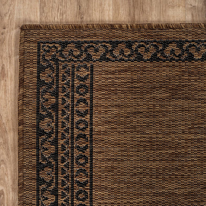 Washable Outdoor Rug 5x7 Modern Area Rugs Outdoor Carpets Bordered Pattern Non Shedding Waterproof Easy Clean Patio Deck Porch Living Room Bedroom Garden RV (5 X 7 Gold)