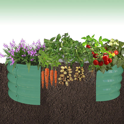 Garvee 2 Pack Galvanized Raised Garden Bed, Outdoor Planter Box with Open Base for Herbs, Veggies & Flowers. Rust-Resistant Raised Garden Beds, Ground-Connected Design for Deep Root Growth