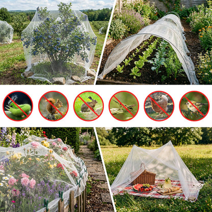 Ultra Fine 4'x10' Garden Netting – No Frame Needed, Easy Install, Pest Barrier & Bird Netting, Plant Cover for Garden, Greenhouse, Patio, Protecting Vegetables, Flowers, Trees
