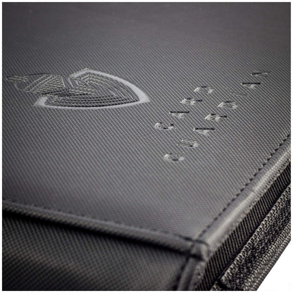 Card Guardian - 9 Pocket Premium Black Card Binder with Zipper for 360 Cards - Trading card binder with Side Loading Pockets for Trading Card Games -TCG Binder (Black)