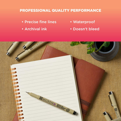 SAKURA Pigma Micron Black Ink Multi-tip Set, 10 Pack