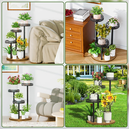 NQW Plant Stand Indoor Outdoor 3 Tier Corner Metal Plant Shelf Tiered Flower Pot Stands for Garden Balcony Living Room