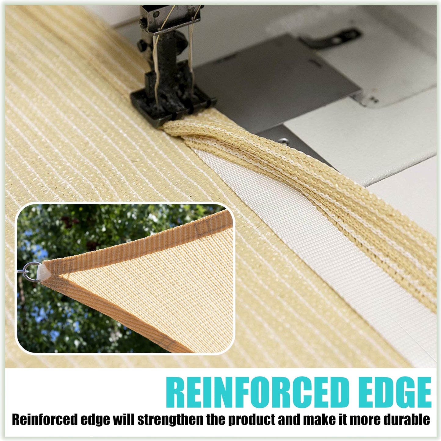 Amgo 10' x 13' Beige Rectangle Shade Sail, 95% UV Block Heavy Duty Sunshade, 200GSM HDPE Breathable Canopy for Patio Deck and Garden (Custom