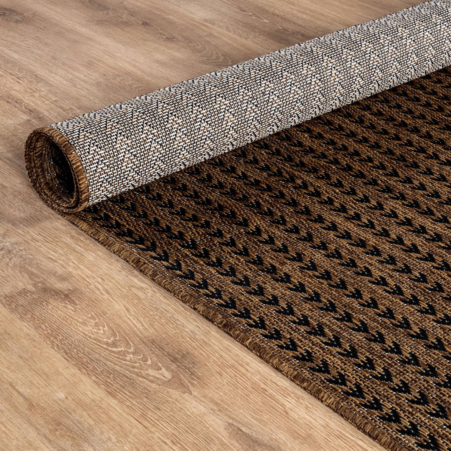 Washable Outdoor Rug 6x9 Modern Area Rugs Outdoor Carpets Striped Pattern Non Shedding Waterproof Easy Clean Patio Deck Porch Living Room Bedroom Garden RV (6 X 9 Gold)