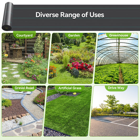 iropro 4ftx300ft Weed Barrier Fabric Landscape Fabric 3.2oz Heavy Duty, Woven Weed Control Cloth, Landscaping Fabric for Underlayment, Gardening Ground, Commercial Driveway Weed Block Cover Mat
