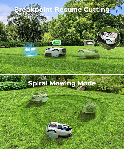 YARDCARE N1600 PRO Wireless Robotic Lawn Mower, RTK & Vision Navigation, Up to 0.4 Acre Coverage, Smart App Control, Multi-Zone Mapping, Systematic Mowing Robot