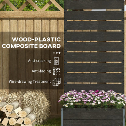 Outsunny Raised Garden Bed with Trellis for Climbing Plants, Planter Box with Self Draining Gap, Freestanding Trellis Planter for Outdoor, Patio, Deck, 28.25" x 15" x 59", Black