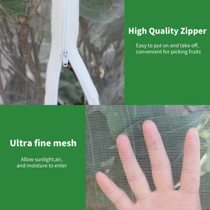 afzdby Large Garden Mesh Netting with Zipper and Drawstring,Plants Cover Protection from Anti Birds,Bugs,Cicadas,and Insects-Pest Barrier Bag for Blueberry Bushes,Tomatoes,Citrus,Fruit Tree