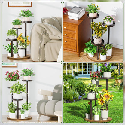 NQW 3 Tiered Tall Plant Stand for Indoor, Metal Plant Shelf Tiered Flower Pot Stands, Corner Plant Table for Patio Garden Balcony Living Room Bedroom