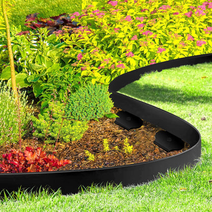 YUYIUS Landscape Edging - Garden Edging Border 40FT 2IN Tall with 40 Stakes, No Dig Lawn Edging for Landscaping for Garden Bed, Yard, Thickened Top Edge (0.15”) Flower Bed Border Edging for Outdoor