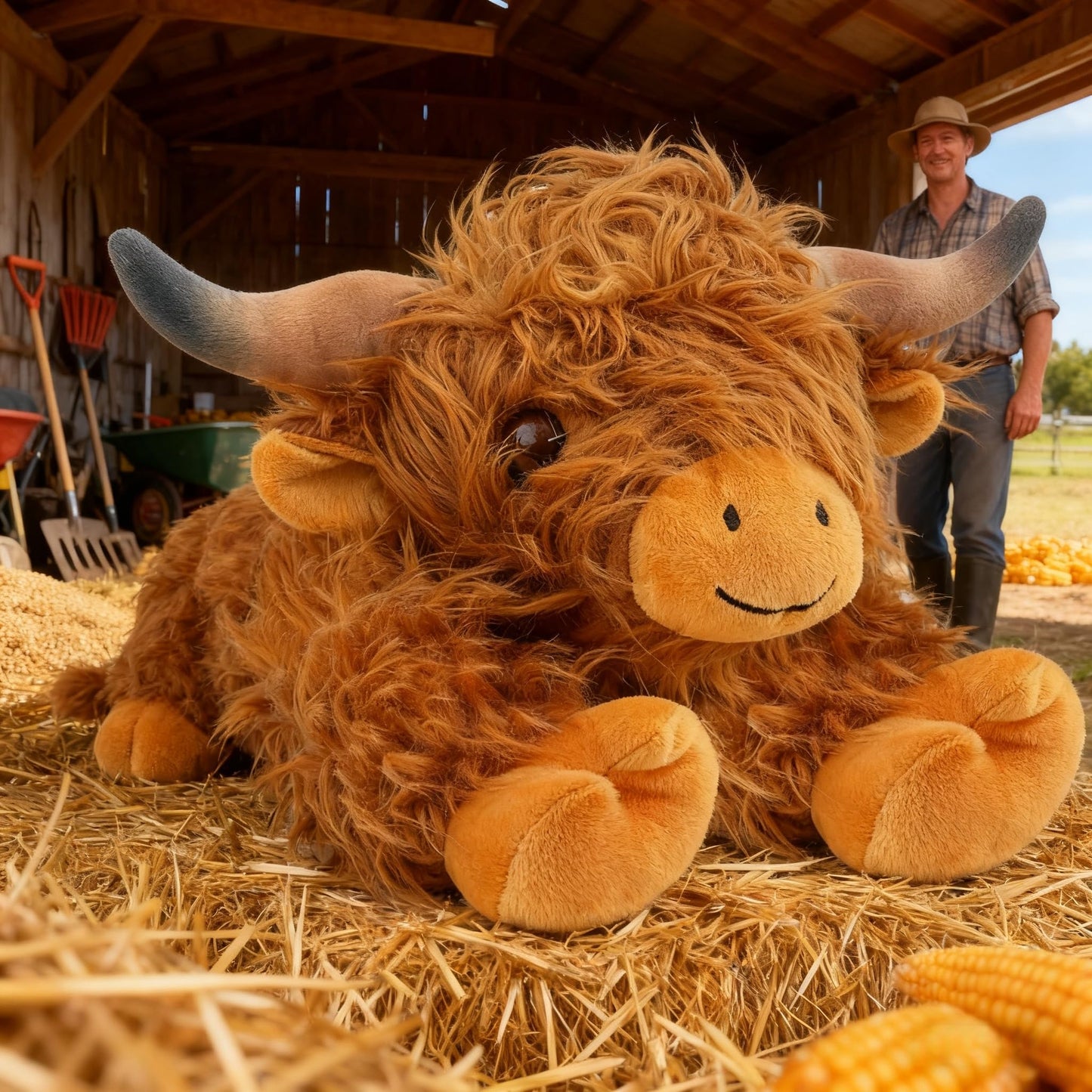 JDF 4lbs Highland Cow Weighted Stuffed Animals, 22in Giant Highland Cow Gift Plush Toy, Adorable Stuffed Animal Adults & Kids Highland Cattle Plushie Pillow Decor
