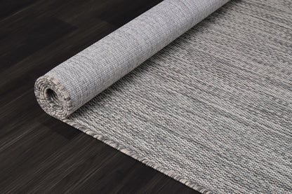 CAMILSON Outdoor Rug 5x7 Modern Area Rugs for Indoor and Outdoor Patios and Porches - Waterproof, Washable, Non-Shedding, Easy-to-Clean Outside Carpet (5 x 7, Solid - Silver Gray)