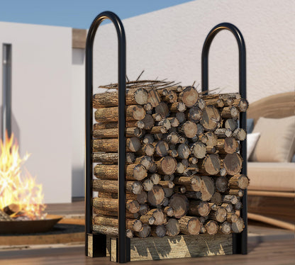 Fire Beauty Firewood Rack Log Holder,Log Storage Holder,Storage Rack,Firewood Stacker for Fireplace Indoor Outdoor(Adjustable)