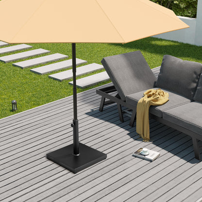 VredHom 43lb Patio Umbrella Base Stand, Outdoor Square Concrete Stand Heavy Duty Market Umbrella Pole Holder, Black