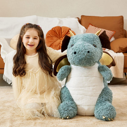 IKASA Giant Dragon Stuffed Animal Plush Toy,23" Large Winged Dinosaur Big Jumbo Soft Toys, Huge Size Cute Fluffy Plushy Fat Plushie,Gifts for Kid