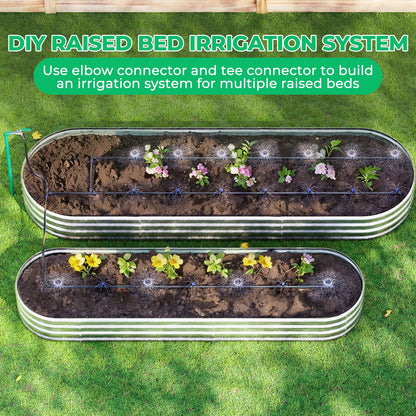 HIRALIY Raised Bed Drip Irrigation Kit Small, DIY Garden Grid Watering System, Garden Irrigation System, for Raised Beds up to 2 x 8FT