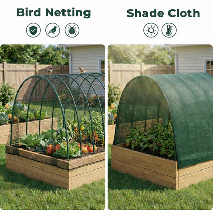 Gardzen Garden Hoops for Raised Beds Greenhouse Hoops, DIY Kit for Row Cover Garden Netting, All Season Plant Protection, 24 Pcs