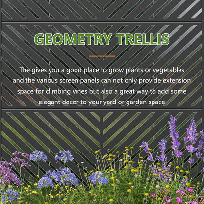 Casaphoria 72"x35" Metal Raised Garden Bed with Trellis(2 Pack), Outdoor Planter Box with Wheels & Drainage Holes for Climbing Plants, Flowers, Elevated Garden Kit with Privacy Screen, Black-Parallel