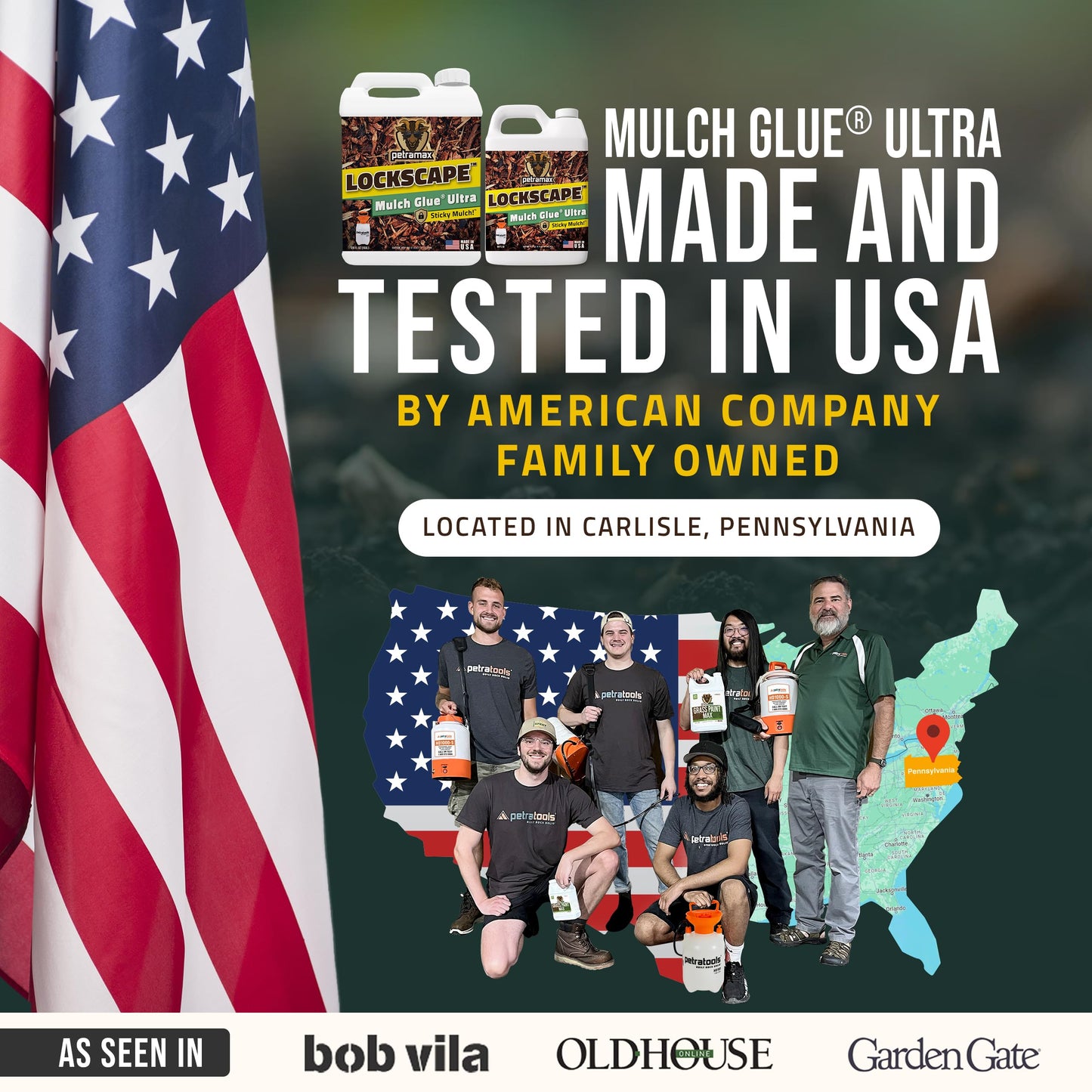 Lockscape Mulch Glue for Landscaping Ultra Concentrated (64 Ounce) - Lasts Up to 2 Years, Non-Toxic, Concentrated Landscape Binder - Strong Mulch and Pine Straw Glue for Landscaping, Pine Straw & More