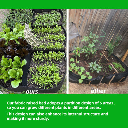 CJGQ Fabric Raised Garden Bed 4x2x1ft Garden Grow Bed Bags for Growing Herbs, Flowers and Vegetables 55 Gallon