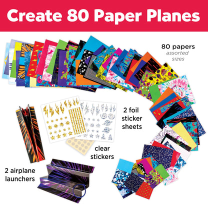 Creativity for Kids Stunt Squadron Fold & Launch Paper Airplanes: Create 80 Paper Airplanes, STEM Science Kit for Kids, Airplane Craft Kit for Kids, Gifts and Toys for Boys (Ages 6+)