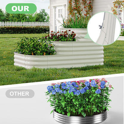 GarveeHome Galvanized Steel Raised Garden Bed - 30.7 in Deep Open-Base Design,Assembly & Expandable Planter Box for Vegetables/Flowers, Family-Friendly Gardening Kit (5x3.5x2.5 ft),White
