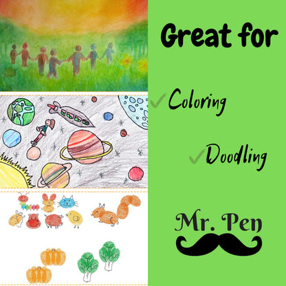 Mr. Pen- Gel Crayons, 20 Pack, Twistable, Non-Toxic, Coloring Crayons for Kids & Adults, Smooth Drawing Sticks for Art, Blending, Crafts & Creative Projects