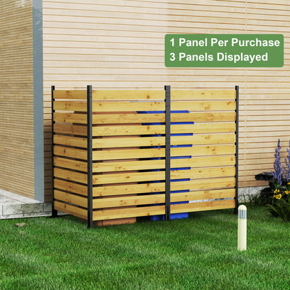 Wood Privacy Screen – Bathenum 72”H x 38.5”W, Above Ground: 61”H, Overall: 72”H, Pool Equipment Enclosure, Trash Can, Air Conditioner Fence, Aluminum Alloy Outdoor Walls