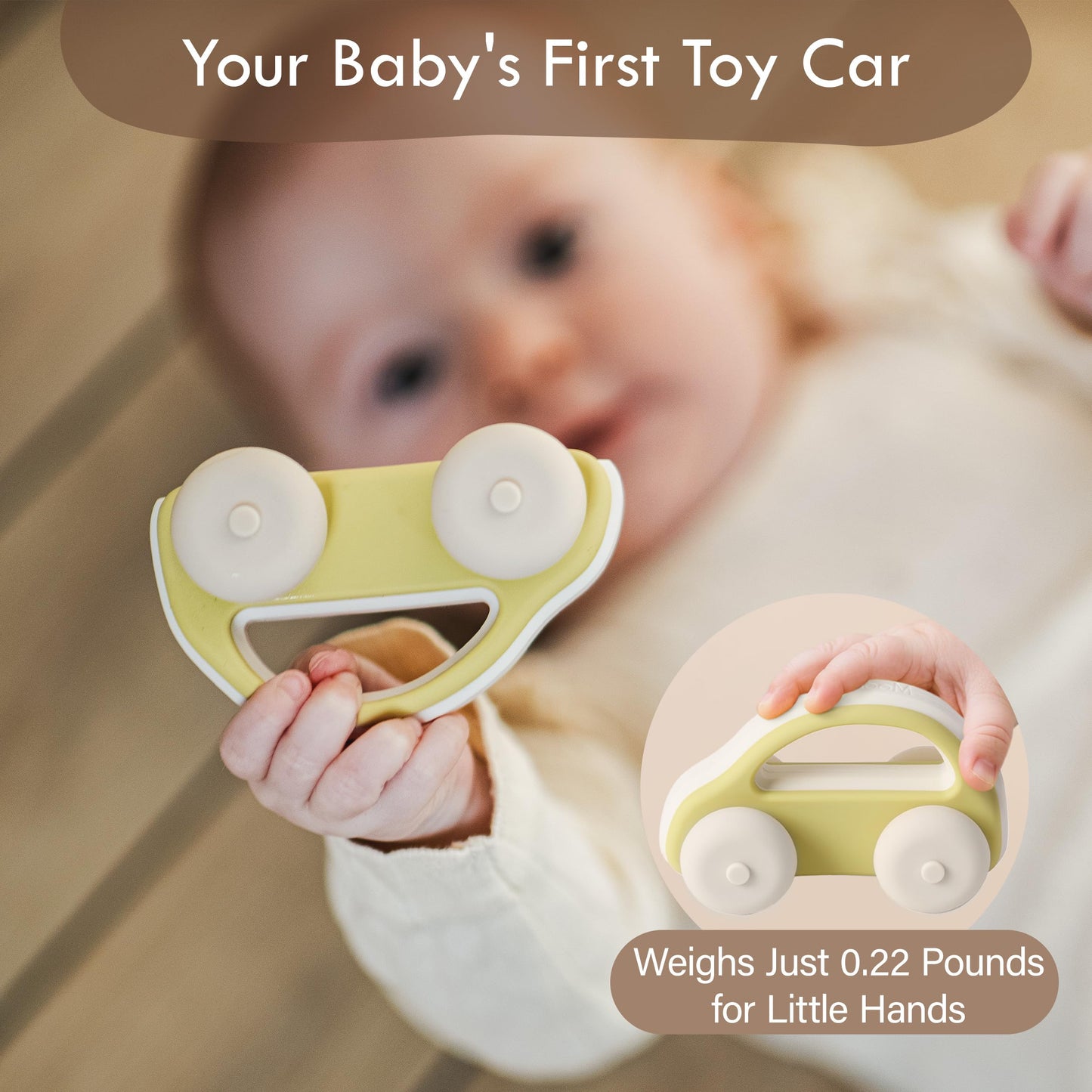 Moonkie Food Grade Silicone Toy Cars for Babies & Toddlers, Push and Go Baby Car Toys 6–12 Months, Hollow Design Infant Toys, Baby Teething Toys 4–6 Months, Birthday Gifts for Boys & Girls, 3 Pack