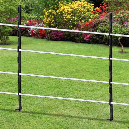 Toriexon Electric Fence Posts 25 Pack, 48 inch Step in Fence Post, Temporary Plastic Fence Posts for Farm Protection, Sturdy Fencing Post for Garden Yard, Black