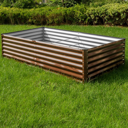 SnugNiture Galvanized Raised Garden Bed 8x4x2FT Outdoor Large Metal Planter Box Steel Kit for Planting Vegetables, Flowers