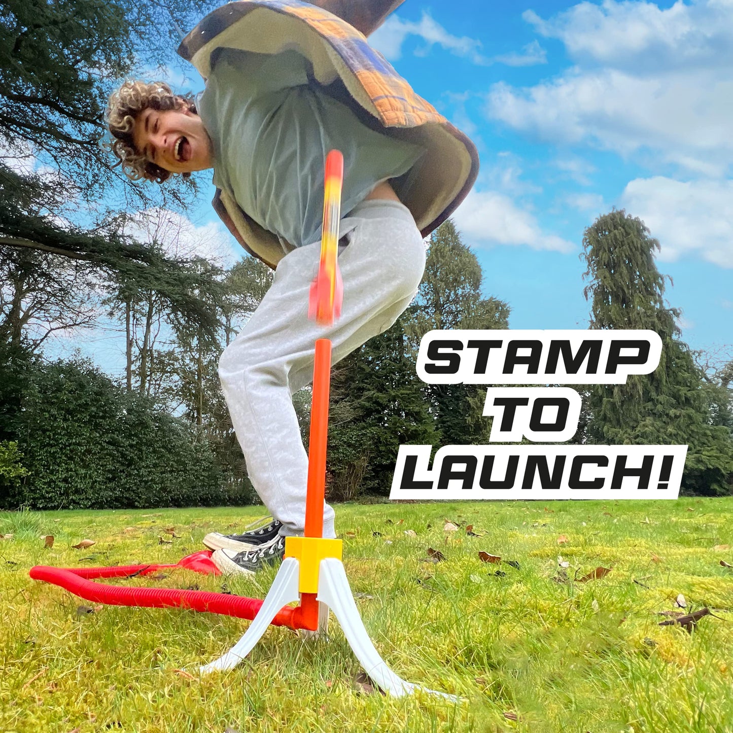 Flybar Hypr Rocket Launcher for Kids - Patented Design, Reach up to 500 Feet, Dual Pack with 2 Launchers & 4 Rockets, Connectable, Indoor/Outdoor Toys and Games