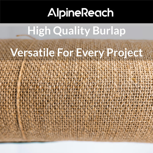 AlpineReach Burlap Fabric Roll 1.3ft x 30ft - Multipurpose Natural Jute for Tree & Plant Frost Protection, Wedding Runner Decorations, Home Center Pieces, Rustic Fiber Party Décor, Gardening