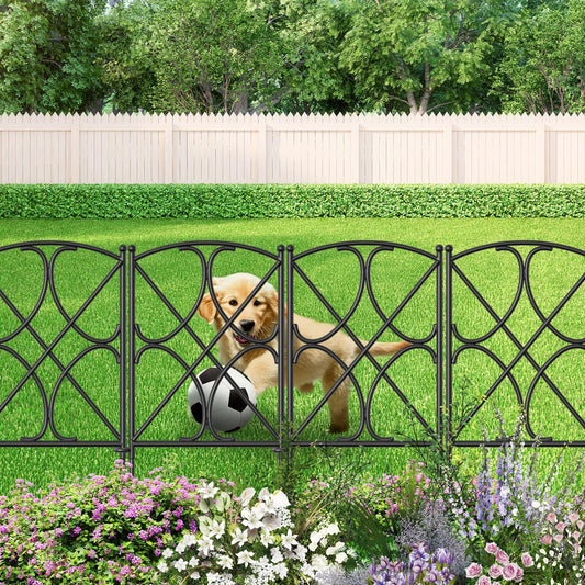 AMAGABELI GARDEN & HOME 10 Panels 24in(H)×10ft(L) Decorative Garden Fences and Borders for Dogs Rustproof Metal No Dig Fence Panels Garden Edging Border for Animal Barrier Flower Beds Yard Patio