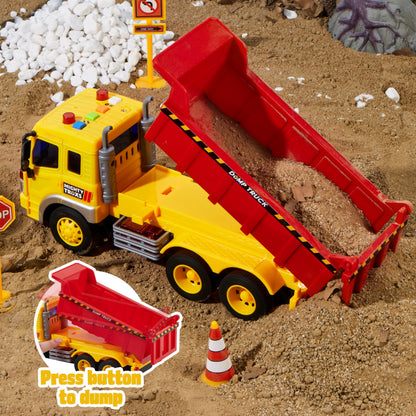 JOYIN 3 Pack Construction Toy - Excavator, Dump Truck and Loader, Moveable Claw & Lifting Back, Construction Truck Toy, Birthday Gift for Toddler Boys Kids
