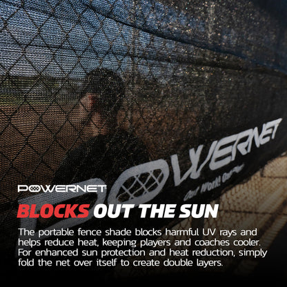 PowerNet Dugout Shade Cover, Baseball & Softball Portable Sun Shade, Outdoor Sports Sun Cover for Chain Link Fence, 18.75 FT x 7 FT