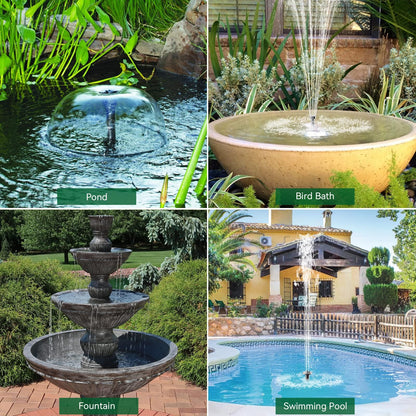 POPOSOAP Solar Water Pump Fountain,20W Solar Fountain Pump 320GPH Solar Powered Water Pump with Adjustable Flow, PVC Tubing and 16.4ft Cord Length for Ponds, Garden, Waterfall, Fish Pond