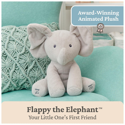 GUND Baby Animated Flappy the Elephant Plush, Singing Stuffed Animal Baby Toy for Ages 0 and Up, Gray, 12"