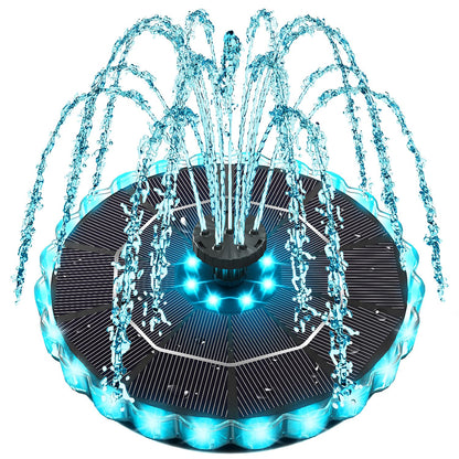 Yzert Solar Fountain Colorful Ring Lights, 2026 3.5W Solar Water Fountain with 2000mah Battery, Solar Fountain Pump for Bird Bath, Pond, Pool, Outdoor