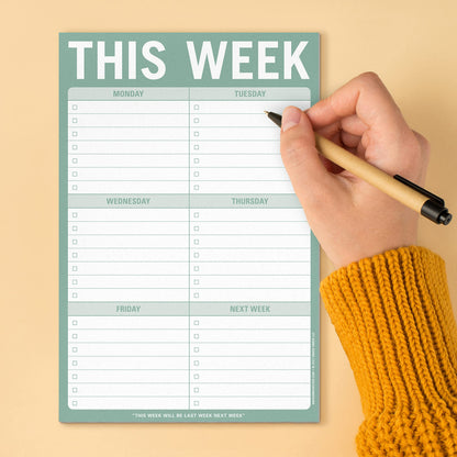 Knock Knock 1-Count This Week Pads, To Do List Notepads, 6 x 9-inches each (Sage Green)