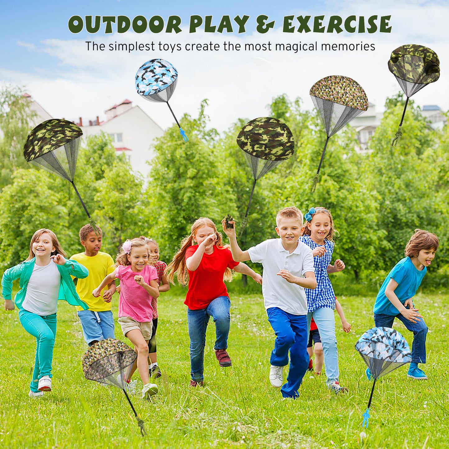 Parachute Toy for Kids, Army Outdoor Toys Flying Parachute Men, Inside & Outside Toys for or 3 4 5 6 7 8 9 10 11 12 Year Old, Easter Basket Stuffers for Kids Idea 2026 Unique Boys Party Favors