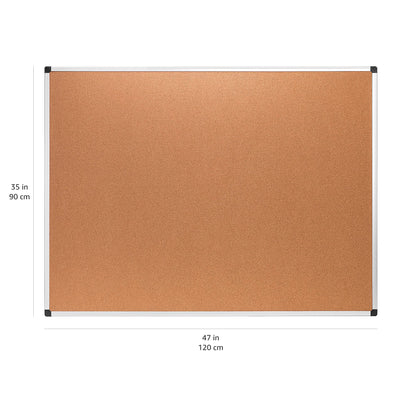 Amazon Basics Rectangular Bulletin Board, Cork Board for Wall, Vision Board for Classroom and Office, Aluminum Frame, 35" x 47", Brown