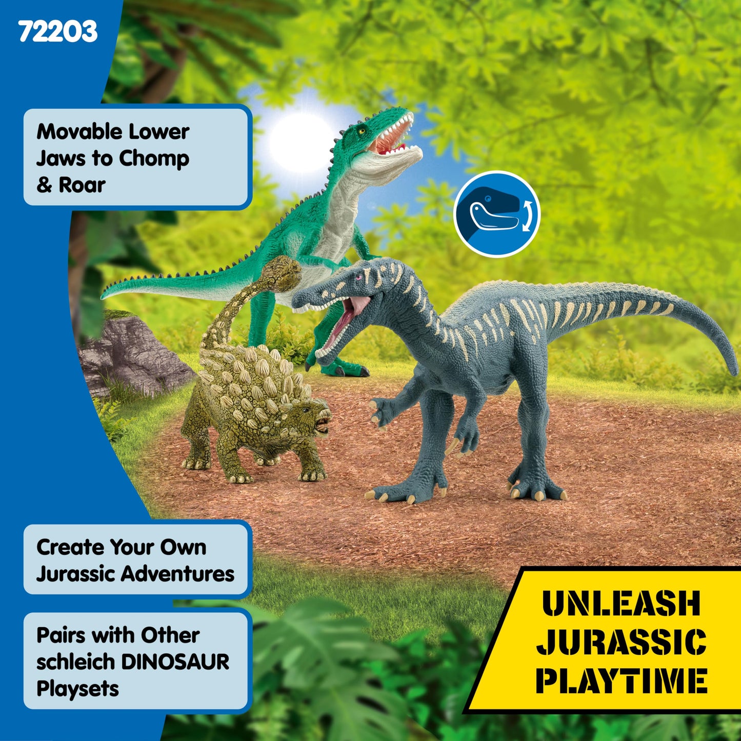 Schleich Dinosaurs - Attack of The Dinosaurs Trio Playset - Dinosaur Toys for Boys and Girls - Dino Figurines for Kids Ages 5+