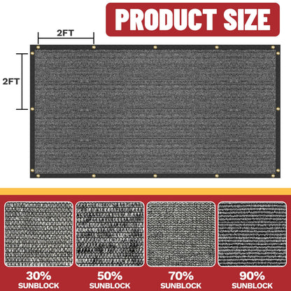 ShadeMart 50% Shade Cloth for Plant, Black 10FT x 10FT Outdoor Shade Tarp, Shade Cover with Upgrade Grommets and Zip Ties, Netting Sunblock Net for Vegetables Flower Garden Greenhouse, We Custom Size