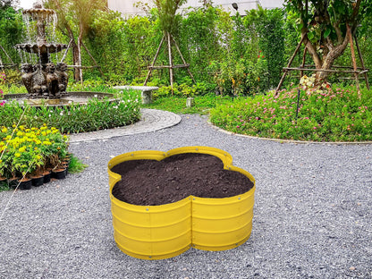 Plant & Plot Galvanized Raised Garden Beds Outdoor // 3×3×1 ft Planter Raised Beds for Gardening, Vegetables, Flowers // Large Metal Garden Box (Yellow) // Patented Tool-Free Design