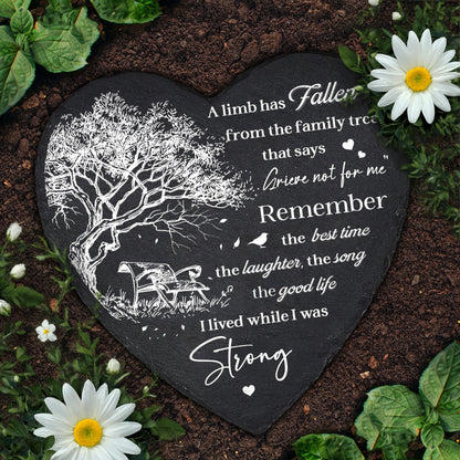 DIGIKAZZ A Limb Has Fallen Plaque, Memorial Garden Stones in Memory of Loved One, Memorial Gifts for Loss of Mom, Dad, Brother, Son Stones on Christmas