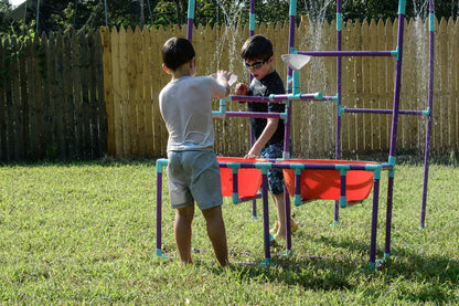 Milliard Water Park Sprinkler Toy for Kids, Outdoor Water Sprinkler with Splash Buckets, Water Table, and Faucets, Backyard Waterpark for Outdoor Summer Fun Activities