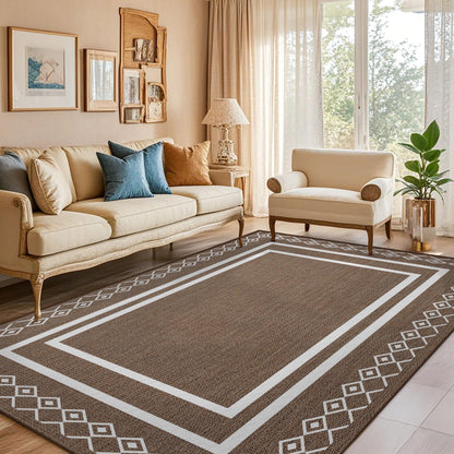 Arenarug Outdoor Patio Rug, Outside Rectangular Carpet, Moroccan Geometric Rugs, Washable Large Indoor Outdoor Rug 8x10 Mats for RV, Picnic, Backyard, Deck, Balcony, Porch, Beach