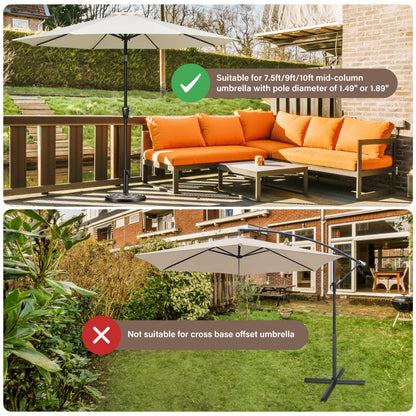 HealSmart 24.2 lbs Heavy Duty Umbrella Base 17.72" Round Patio Umbrellas-Stand for Outdoor, Lawn and Garden, Bronze