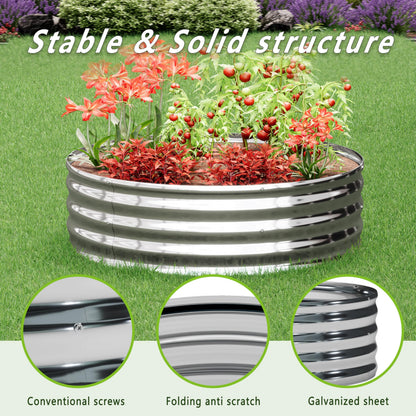 DIIYIV 2Pack 2x2x1ft Galvanized Raised Garden Bed, Planter Raised Garden Beds Outdoor, Round Clearance Raised Garden Beds for Gardening Vegetables